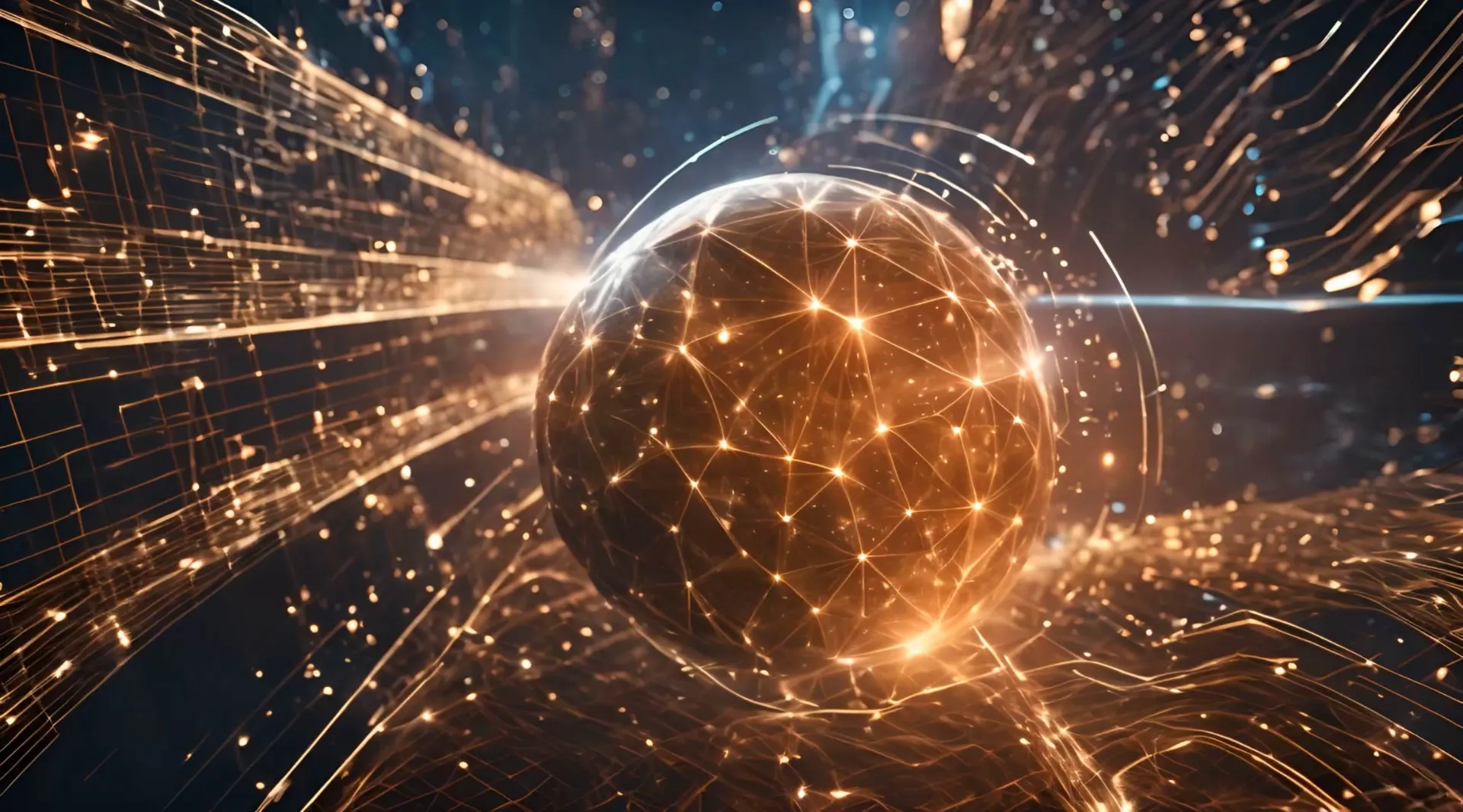 Futuristic Data Orb Network Connectivity Background